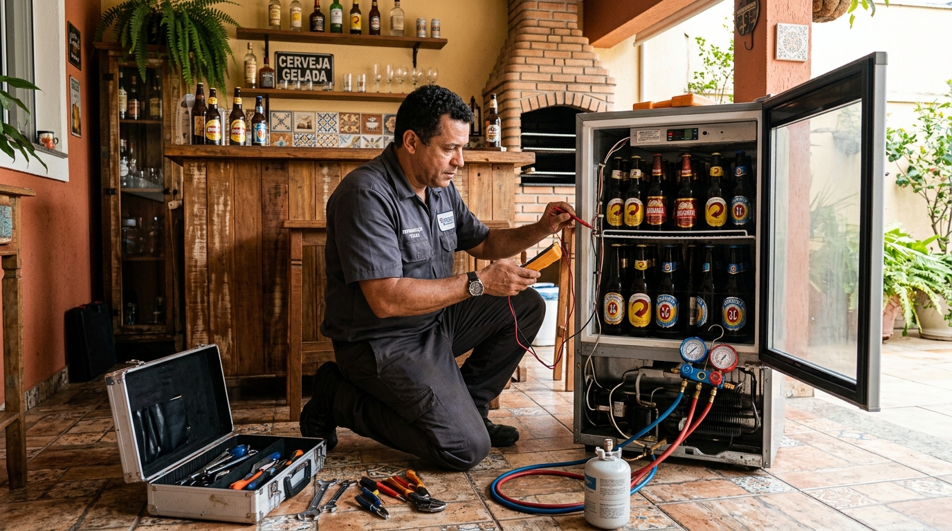 Recarga de gás refrigerante de cervejeira em Volta Redonda‑RJ